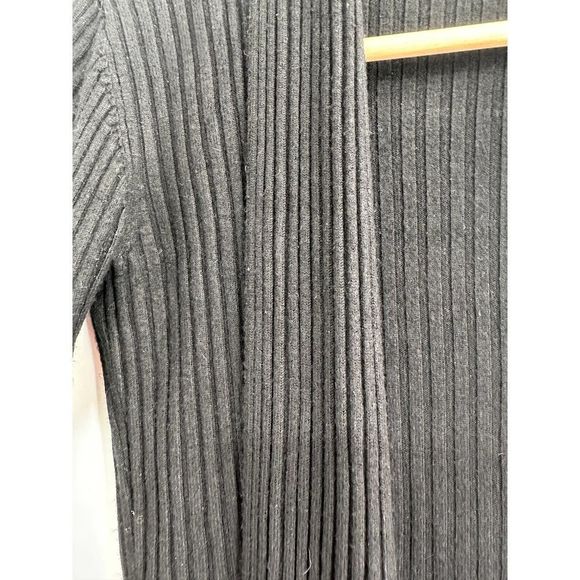 AVA Black Ribbed Open Front Cardigan Small - Picture 6 of 9